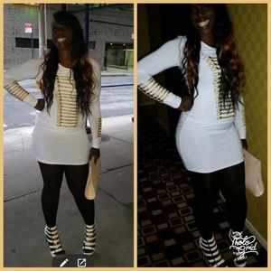 White marching band like dress